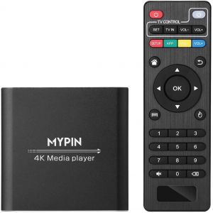 MEVRONISSHOP-Lecteur Multim&eacute;dia 4k, Mini HD Media Player TV pour 8TB HDD/Cl&eacute; USB/Carte TF/H.265 MP4 PPT MKV AVI Soutien Sortie HDMI/AV/Coaxial et Souris USB/Clavier-HDMI Jusqu'&agrave; 7.1 Son Surround - Neuf