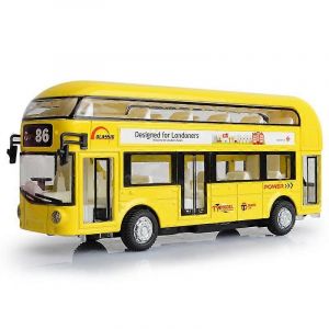 London Double decker Tourist Bus Model Bus Model Children's Toy Car-jaune - Neuf