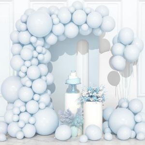 106 Pcs Pastel Blue Latex Balloons 5 10 12 18 Inches Kit Garland Balloon Light Blue With Ribbon For Girls Boys Birthday Party Christening Wedding Baby Shower Gender Reveal Neutral - Neuf