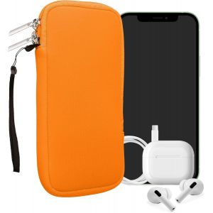 KAL-Housse Universelle Smartphone - Pochette De Protection 17,7 X 8,5 Cm Pour Téléphone Portable Xxl - 7"" En Néoprène Néon Orange - Neuf