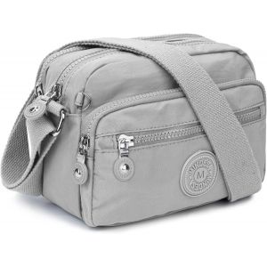 TZF-Petit Sac bandoulière Femme, Léger Sac Porté épaule Imperméable en Nylon Sac à Main Loisir avec Multi-poches et Bandoulière Réglable Sac Besace ete Zippé pour Femme Filles - Neuf