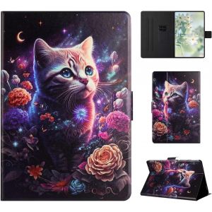 Coque Compatible Avec Huawei Mediapad T5 10.1 Pouces 2018, L&eacute;ger Flip Book &Eacute;tui Avec Fente De Stylo Housse Pour Huawei Mediapad T5 10.1"" - Chat Rose[Coq9128580] - Neuf