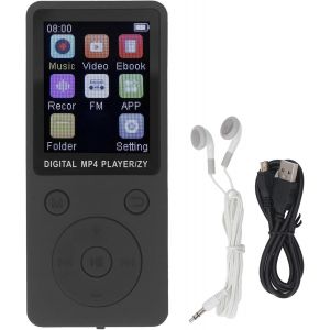acdsgd-Lecteur MP3, MP4 Player Music Player Screen 1,8 Pouces La Carte M&eacute;moire 64 Go Prend en Charge 128 Go de Musique Extensible Lecteur int&eacute;gr&eacute; en Haut-parleurs TXT TXT USB 2.0 pour (Noir) - Neuf