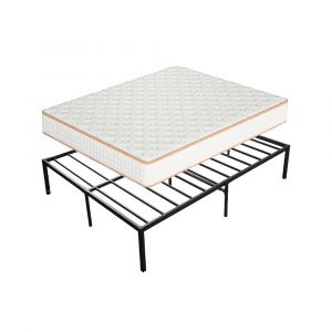 Ensemble Matelas en Mousse+ Cadre de lit en m&eacute;tal 140x190cm, Epaisseur du Matelas 18cm - Neuf