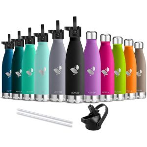 Bouteille D'eau En Acier Inoxydable Isolé À Double Mur - 350ml/500ml/750ml - Gourde Isotherme Étanche Sans Bpa, Gourde Inox Bouche Standard, Gourde Enfant Pour Sport, Gym, Voyage - Neuf