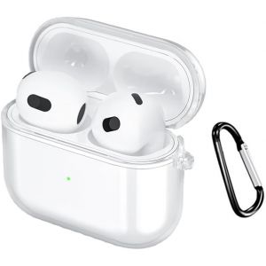 &Eacute;tui pour AirPods 4, [Anti-Rayures] &Eacute;tui en TPU Souple Transparent, &Eacute;tui de Protection avec Clip en Forme de D, pour AirPods 4-Transparent - Neuf