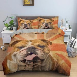 Housse De Couette X Cm Enfant Bouledogue Anglais Jaune Parure De Lit Personnes Avec Fermeture &iquest;&iquest;Clair Doux Respirant Confortable Microfibre Housse De Couette Et Taie D'oreiller X - Neuf