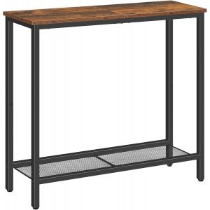 Ulteronixshop-Table Console, Table d'Entr&eacute;e de 75 cm, Table d&iquest;Appoint avec &Eacute;tag&egrave;re de Rangement, Bout de Canap&eacute;, Rangement Ouvert, Couloir, Salon, Chambre, Foyer, Brun Rustique et Noir EBF74XG01 - Neuf