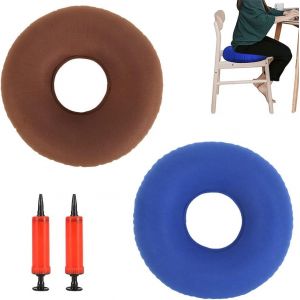 Lot De Coussins De Si&egrave;ge En Forme De Donut, Coussin De Si&egrave;ge Gonflable En Forme D'anneau, Coussin De Si&egrave;ge Gonflable Avec Pompe, Coussins Pour Voitures, Canap&eacute;s, Bureaux Et Fauteuils Roulants, 39 Cm - Neuf