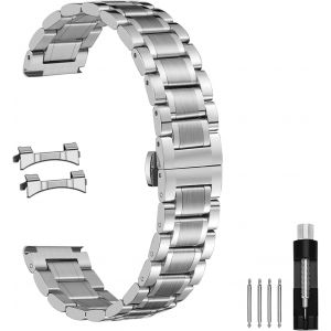 Kal-Quick Release Metal Chain Butterfly Clasp Bracelets 18 Mm 19 Mm 20 Mm 21 Mm 22 Mm 24 Mm Bracelet En Acier Inoxydable De Rechange - Neuf