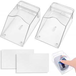 MDY-Lot de 2 housses de protection transparentes pour sonnette de porte d'extérieur - Transparent - Étanche - Sans fil - Support mural - 11 x 6 x 5 cm - Neuf