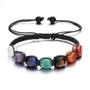 7 Chakras Gu&eacute;rison Cristal Bracelet Yoga Tiss&eacute; Bracelet R&eacute;glable - Neuf