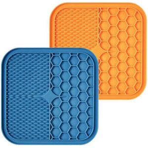 Pièces Chien Lécher Tapis Distributeur Lent Tapis Chien Chien Lécher Chien Coussin Anti-Étouffement Bol Chien En Silicone Pour Avec Ventouse Au Bas 15 * 15 * 1cm - Neuf
