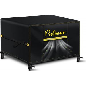 Ulteronixshop-Housse carr&eacute;e imperm&eacute;able pour meubles de jardin - 200 x 200 x 90 cm - En rotin - Pour table et chaise - Avec grille d'a&eacute;ration, boucles coupe-vent - Anti-UV et ind&eacute;chirable - Tissu Oxf - Neuf