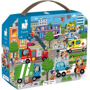 ERYI-- Puzzle Enfant City 36 Pièces - Jeu Educatif - Apprentissage Motricité Fine Et Concentration - Fabriqué En France Et Certifié Fsc - Encres Végétales - Dès 4 Ans, J02644 - Neuf