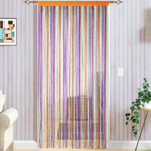 Eryi-Rideaux À Cordes Style Spaghetti Faits À La Main - Divise-Pièces Multifonctions - Grillage-Moustiquaire Pour Fenêtres Et Portes, Rainbow, 90x245cm - Neuf