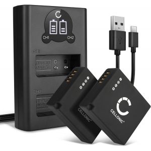BIBT-Batterie Pour Caméra,Compatible Avec Panasonic Dmw-Blg10E,Lumix Dmc-Tz80,Dmc-Tz100 (7.4V,730Mah) 2 Pièces + Double Chargeur - Neuf