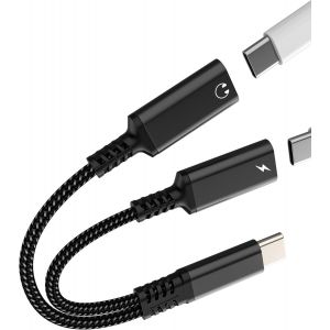 Usb C Jack Headphone Adapter 2 In 1 Connector Earphone Charger Plug For Iphone 16 15 Compatible With Galaxy S24 S23 Audio Cable Splitter For Apple For Ipad Phone Car Device - Neuf