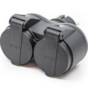 Lot de 2 prises pour pièces humides-Double prise pour prise-Prise Schuko IP44-Prise extérieure-Protection contre les projections d'eau-Prise de contact de protection extérieure 250 V/max - Neuf