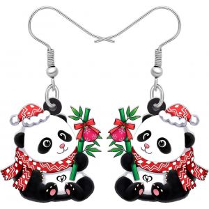 Kal-Boucles D'oreilles Cute Panda En Acrylique Pendentifs Bijoux Panda Cadeau Femme Fille Anime Le Charme - Neuf