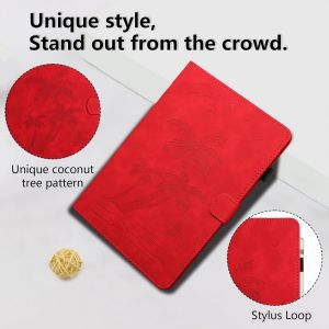 Coque Pour Lenovo Tab M9 (9 Pouces) Tb-310fu 2023 Housse De Protection Multi-Angles Étui En Cuir Pu Avec Fente Pour Carte, Auto Réveil/Sommeil, Rouge - Neuf