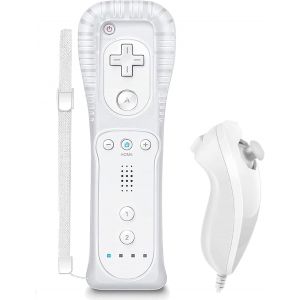 Wii Remote Controller Et Nunchuck Joystick Wii T&eacute;l&eacute;commande De Remplacement Pour Wii Avec &Eacute;tui En Silicone Et Dragonne Compat[J199] - Neuf