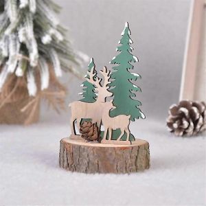 Pour 4pcs de Bureau en Bois, D&eacute;coration de No&euml;l en Bois de Signes de la Plaque - Neuf