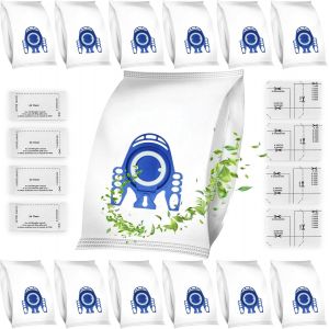 KAL-Lot De 12 Sacs D'Aspirateur Compatibles Avec Les Aspirateurs Miele Classic C1, Complete C2 C3, S2000 S5000 S8000 Hyclean 3D Efficiency Gn - Sacs À Poussière Avec 8 Micro-Filtres - Neuf