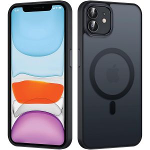 Kal-Magnétique Coque Pour Apple Iphone 11 6,1"", Compatible Avec Magsafe, Translucide Mat Arrière Anti-Jaune Étui, Ultra Mince Silicone Tpu + Pc Rigide Antichoc Protection Housse, Noir - Neuf