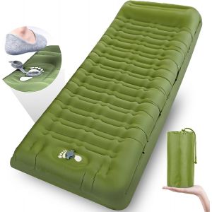 Letnerny-Matelas Autogonflant 12cm ¿ Tapis De Camping Gonflable Ultraléger Et Épais Avec Pompe À Pied Et Oreiller, Matelas De Trekking Étanche Et Confortable Pour Randonnée, Bivouac Et Plage - Neuf