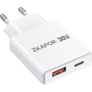 CLOUDDS-Chargeur Usb C,Prise 30W Secteur Rapide 2 Port Adaptateur Usb A Type C Secteur Pour Iphone 16/16 Pro/16 Pro Max/16 Plus /15/14/13/12/11/Se,Samsung Galaxy S24 S23,Huawei,Pad Pro/Air,Pixel - Neuf