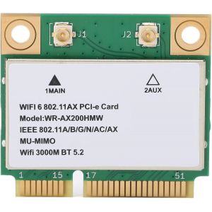 Carte Réseau sans Fil, AX200HMW Double Fréquence 2974M WiFi6 Carte Réseau sans Fil Bluetooth5.2 Mini PCI-E pour Ordinateur Portable - Neuf