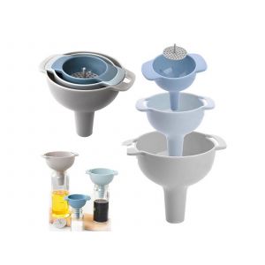 Entonnoir Multifonction De Cuisine &Agrave; Large Bouche, En Plastique, Filtre, Outils Pour Verser L'huile - Neuf