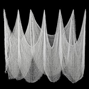 Trahoo-215 X 500 Cm Tissu Effrayant Tissu À Fromage Halloween Décoration Tissu Horreur Coton Mousseline Tissus Pour Maisons Hantées Fête Portes Rideau Décoration Extérieure(Blanc) - Neuf