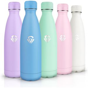 Cheng-Gourde Isotherme, Acier Inoxydable 18/8, Bouteille Isotherme, 500ml Sans Bpa, Gourde Inox Enfant, &Eacute;tanche Double Isolation, Bouteille Inox Pour Le Camping, Les &Eacute;coles, Les Gymnases - Neuf