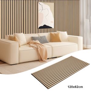 Panneau mural acoustique MDF Panneaux tasseau en placage moderne bois Rev&ecirc;tement 2x placage 120x60x2.1cm Bois Originale - Neuf