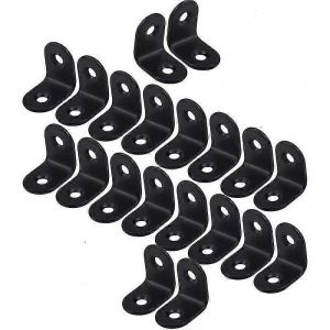 20Pcs support de fixation en acier inoxydable,20x20mm support de fixation à 90 degrés,support de fixation à angle droit,armoire,chaise,table,noir - Neuf