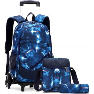 lbgwp60-SacÀ Dos À Roulettes Chariot Cartable À Roulette Sac D'École Primaire Sac À Dos Garçons Filles Aller À L'École Trolley Scolaire Sacs À Dos Roulant - Neuf