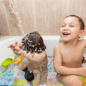Tianyi-Tapis De Bain Antid&eacute;rapant 100x40cm, Tapis De Baignoire Anti Glisse Avec 200 Ventouse Mat&eacute;riel De Pvc, Tapis De Douche Avec De Dessin Anim&eacute; D'animaux Marins Pour Enfants Et B&eacute;b&eacute;(Baleine Bleue) - Neuf