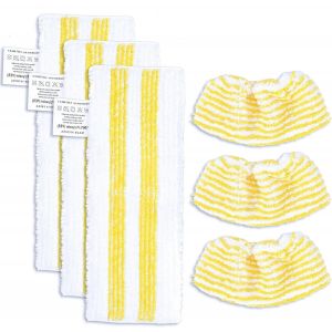 Microfibre Cloth Set Compatible with K&auml;rcher EasyFix SC 1,SC 2,SC 3,SC 4,SC 5,3 Floor Nozzles and 3 Hand Nozzles - Neuf