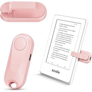 K2 RF Remote Control Page Turner on Kindle Paperwhite Accessories Reading Kobo Surface Comics/Novels iPhone Tablets Android Photo Taking Camera Recording (Pink) - Neuf
