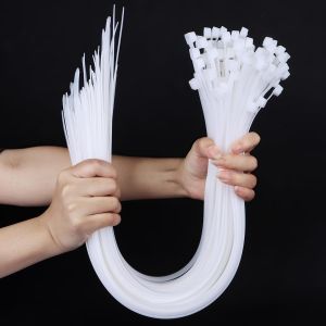 VornixorSarlshop-Blanc Large Attaches de C&acirc;ble 100 Pi&egrave;ces Serre-C&acirc;bles Blancs Extra Longue 650mm x 10mm Nylon Cable Ties Usage en Exterieur et Interieur ou Jardinage - Neuf