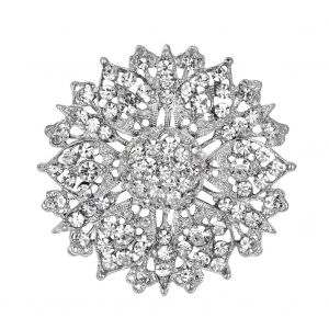 Broche En Alliage De Strass Pour Femme, Fleur Creuse, Accessoire De Vetements - Neuf