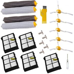 Pièces de rechange pour iRobot Roomba 980 960 900 880 870 860 800 aspirateur robotique (5pcs brosses latérales 5pcs vis 5pcs filtres 2 ensemble extracteur de débris sans enchevêtrement) - Neuf
