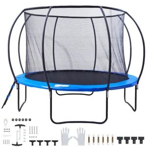 Trampoline-Duoku-10 Pieds Capacité De 330 Livres-Avec Filet De Protection, Échelle Et Poteau Courbé,Loisirs De Plein Air - Neuf
