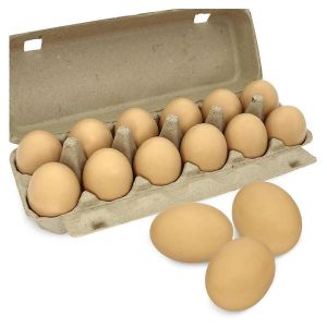 12 pcs oeufs en bois peints faux oeufs de P&acirc;ques non peints faux brun - Neuf