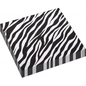 Eryi-Lot De 20 Serviettes De Table À Imprimé Zèbre Safari, Texture Animal De Safari, Pour Anniversaire D'enfant, Fête Prénatale, Décorations De Fête Sur Le Thème Du Zoo - Neuf