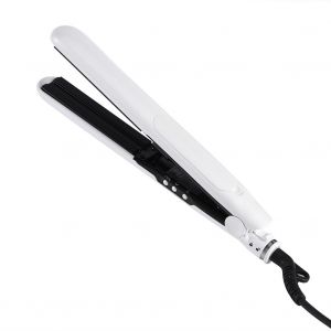 Fer A Lisser Pour Cheveux Secs Et Humides, Fer Plat En Ceramique Tourmaline, Plaque Chauffante A Vapeur Nano, Blanc, Prise Ue - Neuf