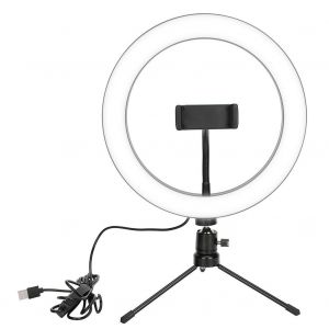 Anneau lumineux LED a intensite variable pour studio photo, diffusion en direct, selfie, maquillage - Neuf