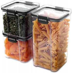 Ultra Tritan Récipients De Conservation Hermétiques|3 Récipients Alimentaires Carrés En Plastique Avec Couvercle (1x 1,3 L + 2x 700 Ml)|Empilables|Fermeture Par Clips|Sans Bpa [82008] - Neuf